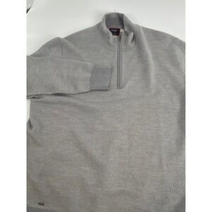 UNTUCKit Hansen Merino Wool Gray Herringbone 1/4 Zip Golf Sweater Size‎ XL
